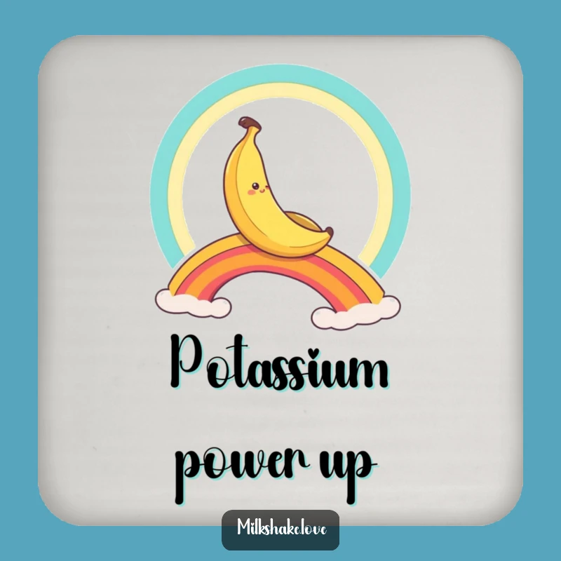 Funny Banana Rainbow Slide Drink Coasters: Protect Surfaces with Cartoon Humor