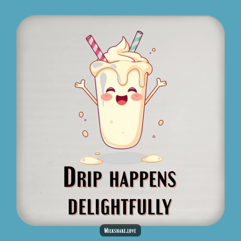 Funny Joyful Milkshake Coasters - Protect Surfaces with Sweet Smiles