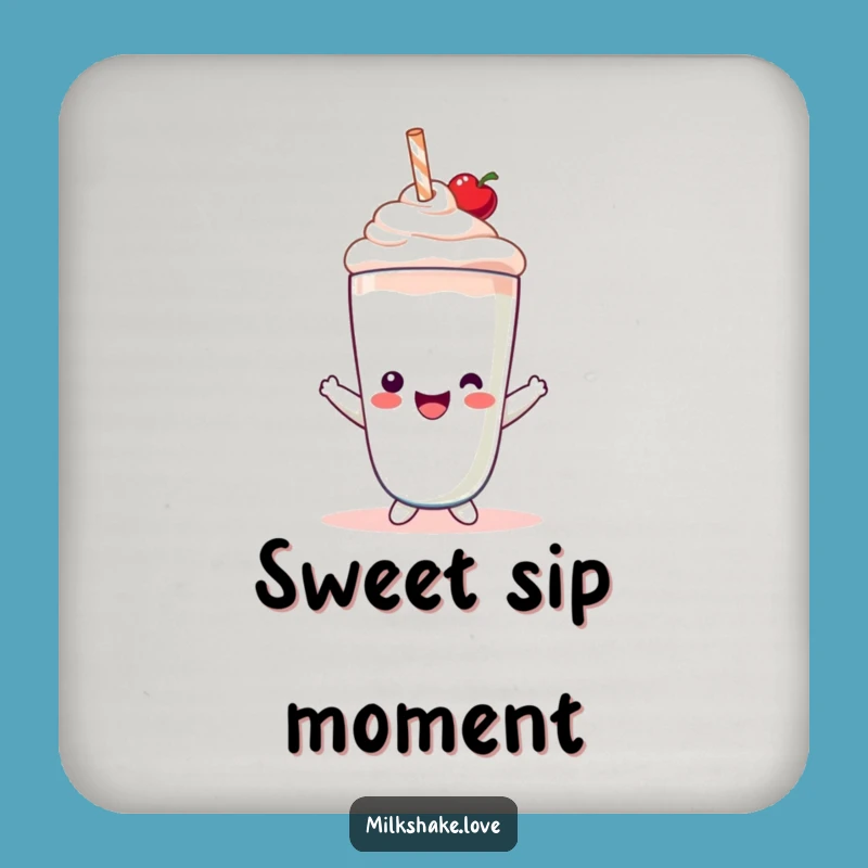Funny Kawaii Milkshake Coaster: Protect Surfaces with Sweet Cherry Style