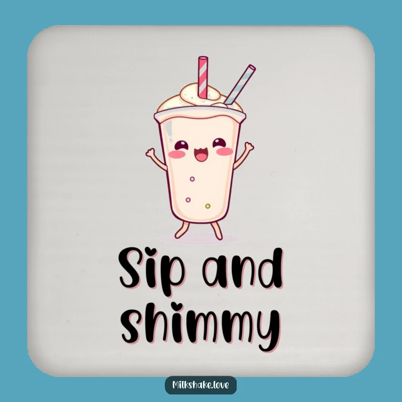 Funny Kawaii Milkshake Coaster: Shimmy Style, Perfect Dance Gift
