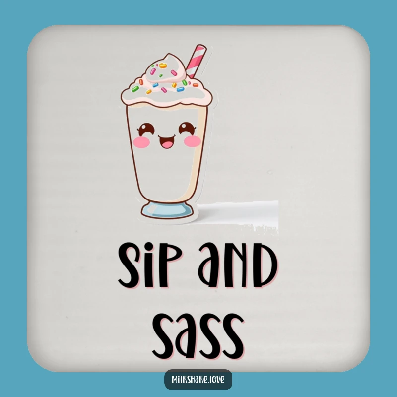 Funny Kawaii Milkshake Face Coaster - Protect Furniture Gift