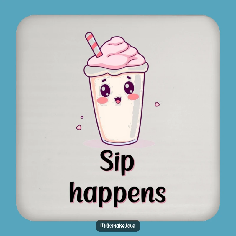 Funny Kawaii Milkshake Spill Coaster - Protect Surfaces with a Laugh