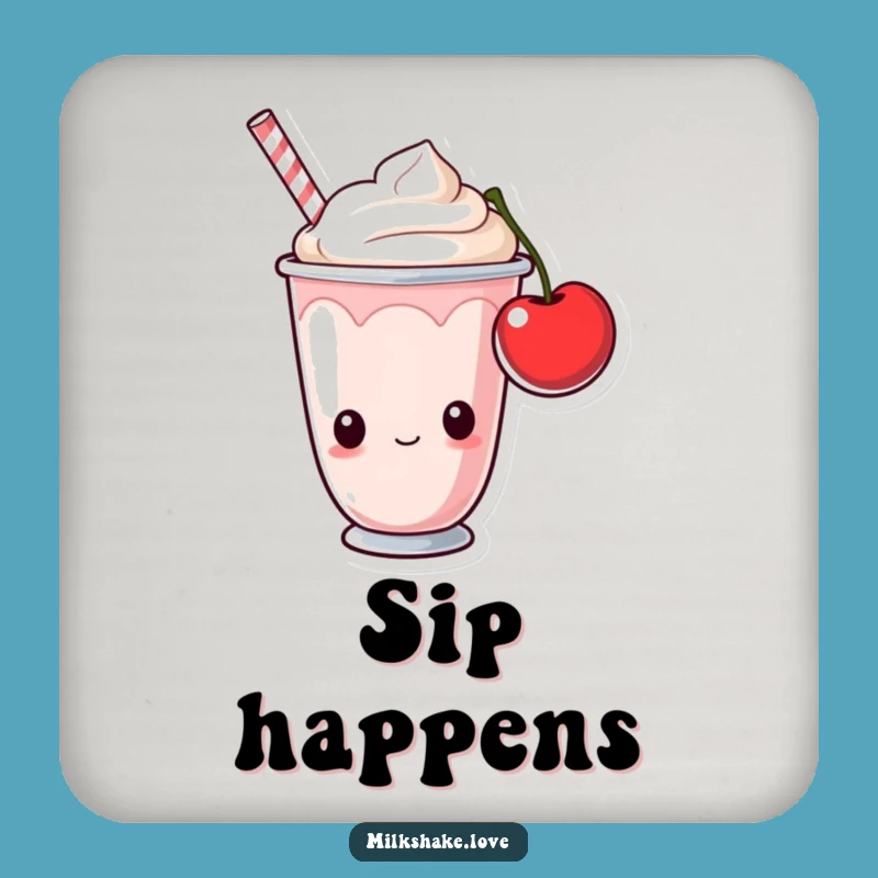 Funny Milkshake Cup Coaster: Sweet Surface Protection, Humorous Decor Gift