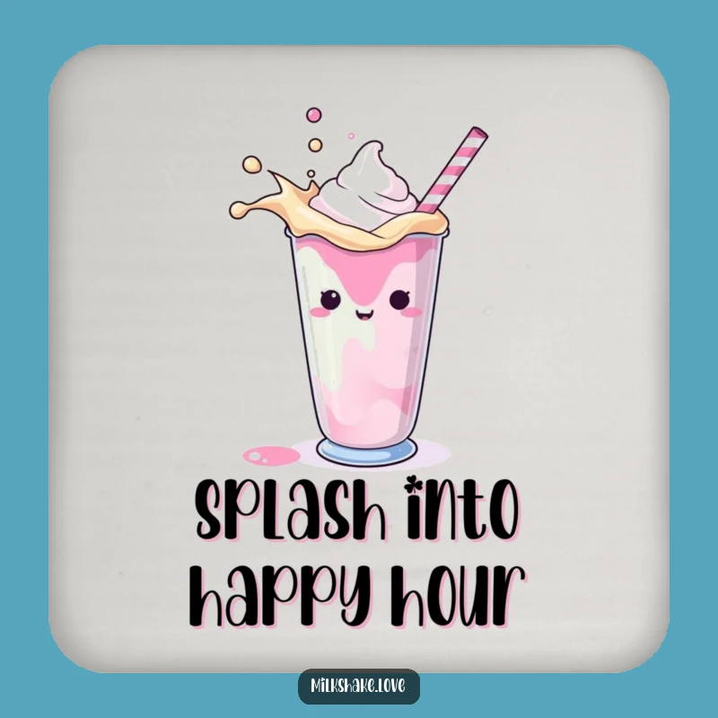 Funny Splashing Milkshake Coaster Set: Protect Tables with Playful Style and Hilarious Art!