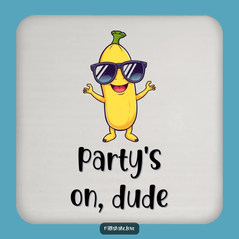 Funny Disco Banana Coaster: Giggle-Worthy Protection with Sunglass Cool