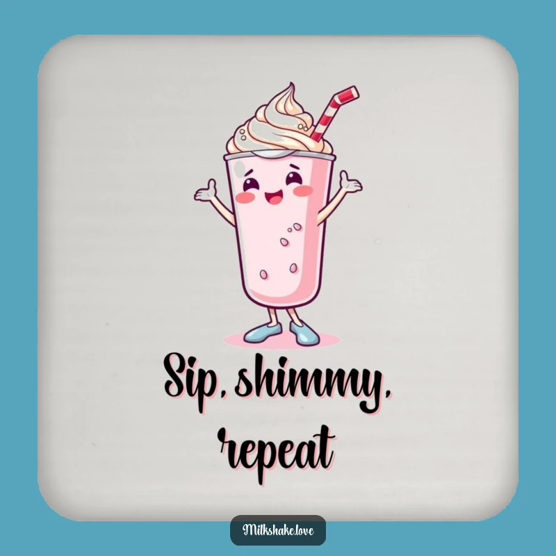 Funny Kawaii Milkshake Coaster - Dancing Drink Protector