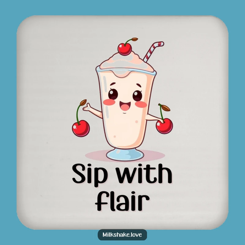 Funny Juggling Milkshake Coasters: Cherry Act - Fun Touch - Perfect Funny Gift!