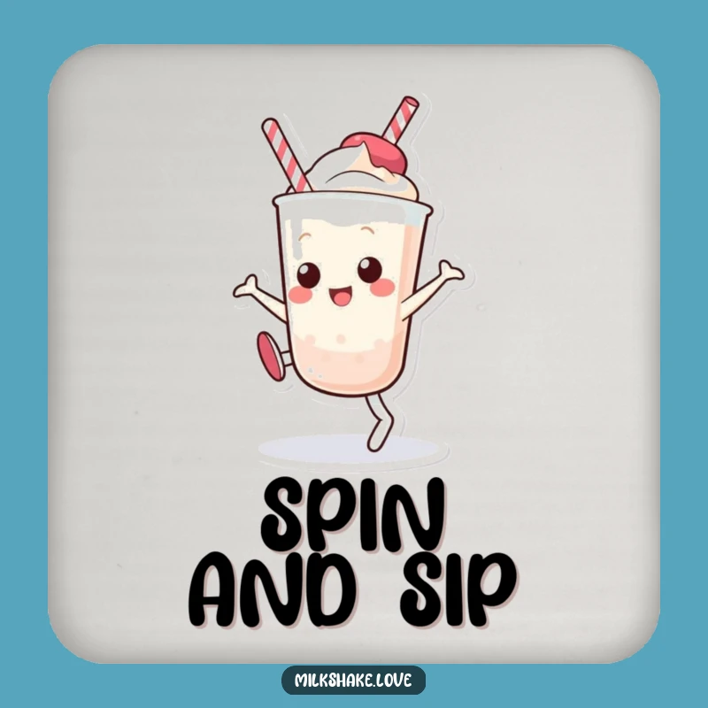 Funny Kawaii Milkshake Cartwheel Coaster: Protect Surfaces with Hilarious Cartoon Flair