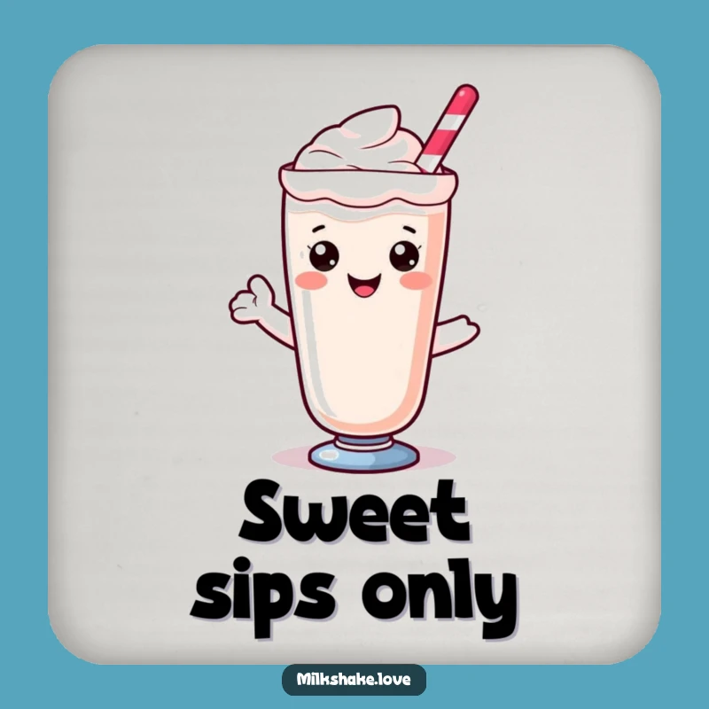 Funny Kawaii Milkshake Coaster: Sip Sweetly - Hilarious Gift for Treat Lovers