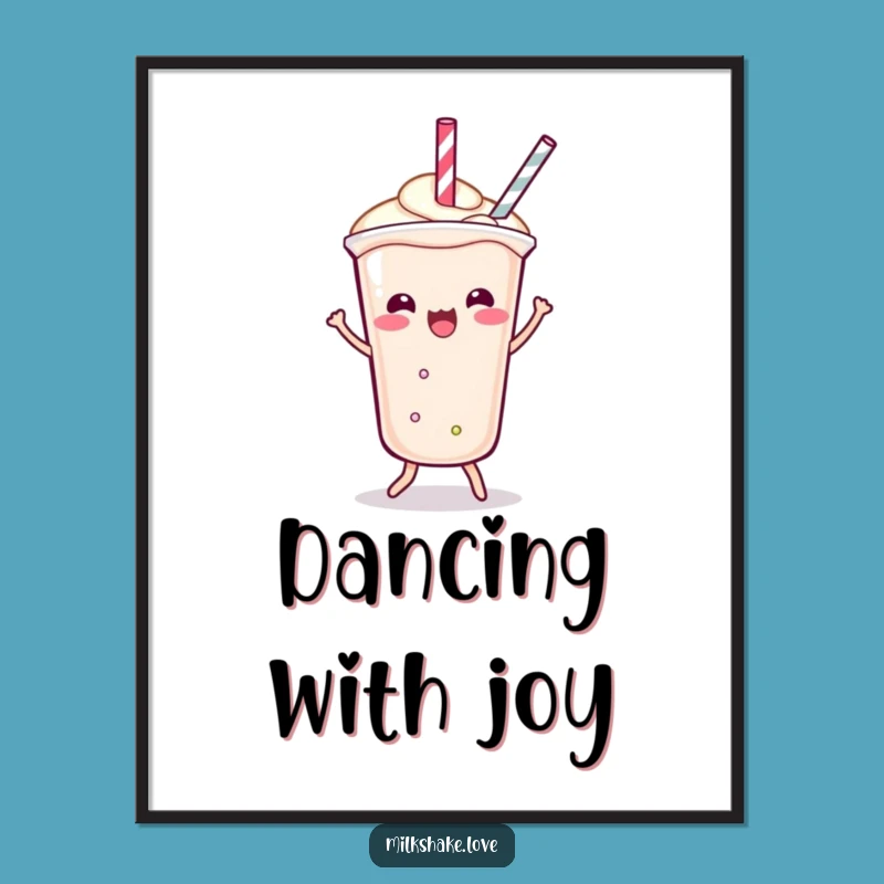 Funny Kawaii Milkshake Poster: Shimmy Dance Art, Perfect Dance Lover Gift Decor