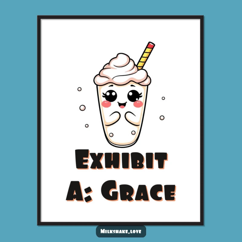 Funny Milkshake Bow Poster: Add Whimsy and Humor to Your Walls