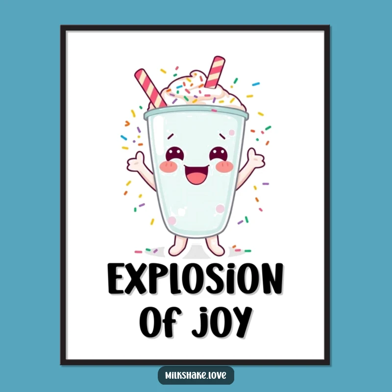 Funny Cheerful Milkshake Poster - Celebration Wall Art, Ultimate Funny Gift