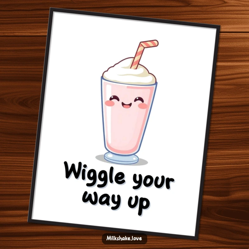 Funny Poster showcasing a happy straw wiggling with delight, bringing a dose of infectious joy and charm.