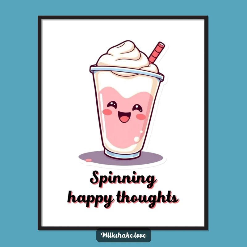 Funny Milkshake Poster: Spinning Design, Cheerful Wall Art, Unique Funny Gift!