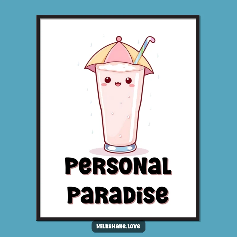 Funny Umbrella Milkshake Poster: Sugary Rain Art - Sweet Escape - Perfect Funny Gift!