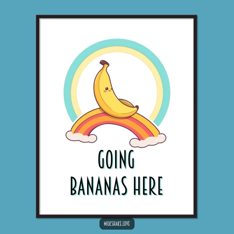 Funny Banana Rainbow Slide Poster: Vibrant Wall Art for a Cheerful, Humorous Home