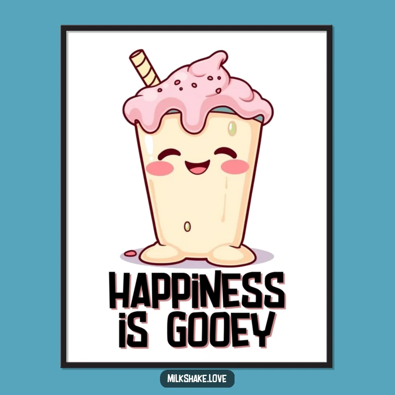 Funny Melting Milkshake Poster: Sweet Vibes for Your Walls!