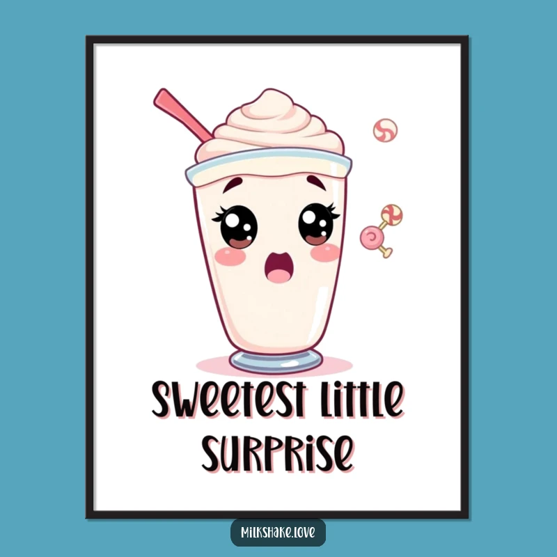 Funny Surprised Milkshake Poster - Shocking Wall Art, Ultimate Funny Gift