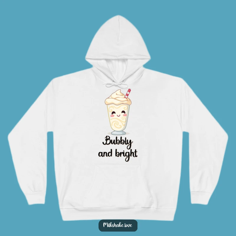 Funny Giggling Milkshake Hoodie: Bubbly Character, Swirling Patterns, Cozy Gift