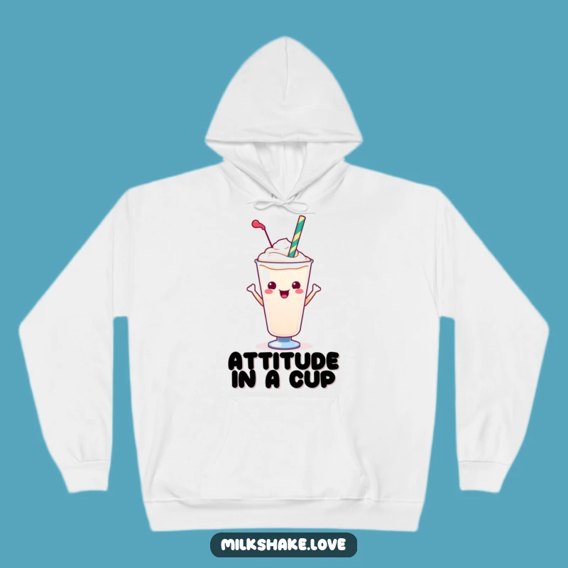 Cozy Funny Kawaii Milkshake Pose Hoodie - Style and Comfort with Humor