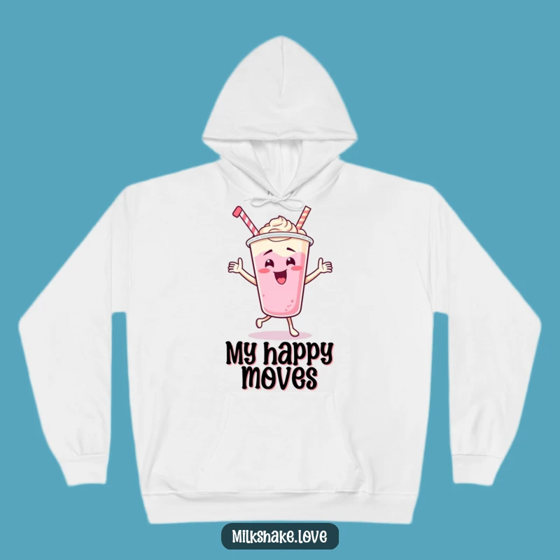 Funny Dancing Milkshake Cup Hoodie - Cozy Cartoon Dance Party