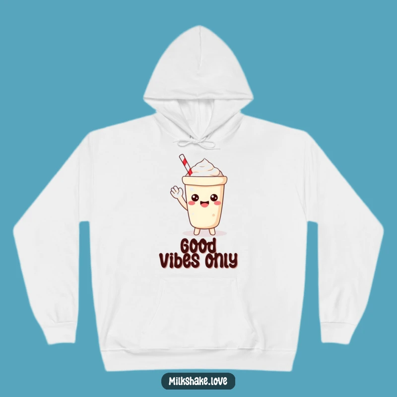 Funny Kawaii Milkshake Hoodie: Cozy Waving Design, Ultimate Happy Gift