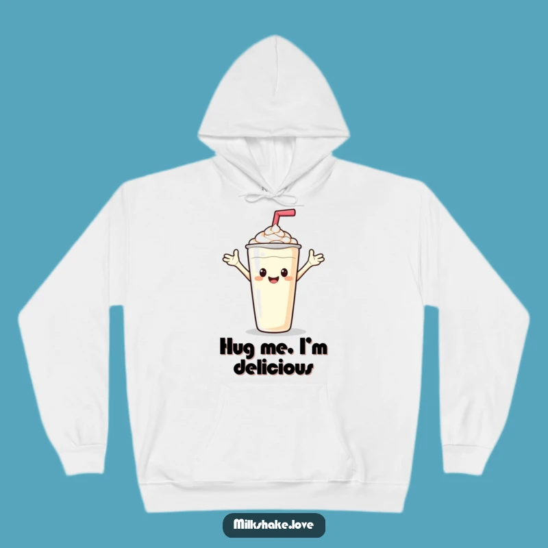 Funny Friendly Milkshake Hoodie - Waving Hello Comfort Gift