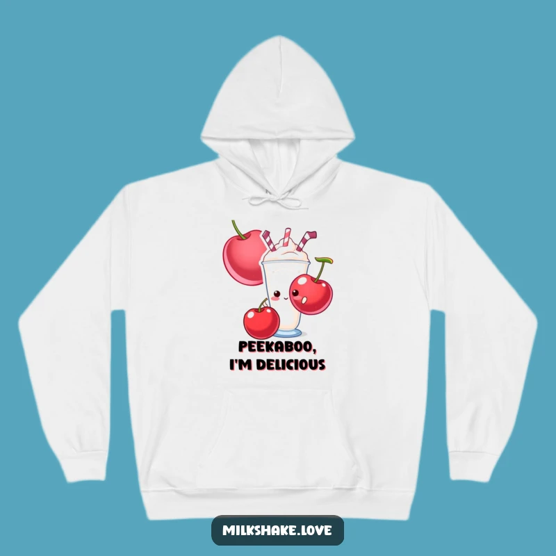 Funny Shy Milkshake Hoodie - Giant Cherry Comfort Gift for Treat Fans