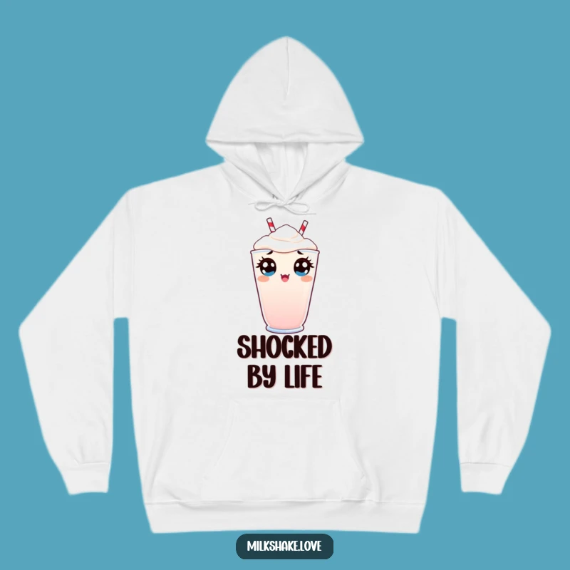 Funny Kawaii Milkshake Hoodie: Cozy Surprised Peek, Perfect Reaction Gift