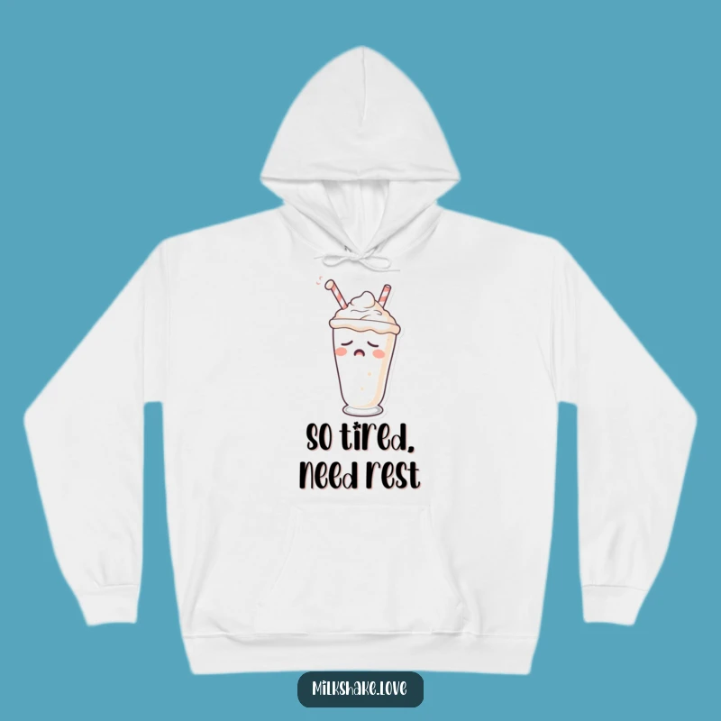 Funny Sleepy Milkshake Hoodie - Cozy Yawning Character, Awesome Funny Gift