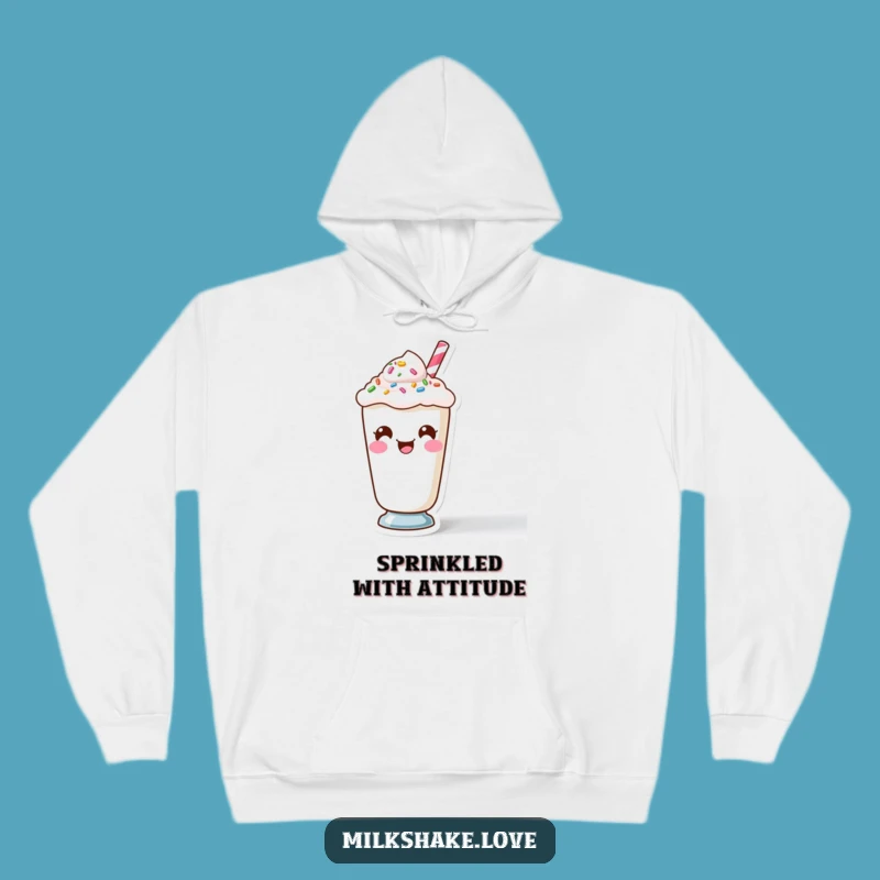 Cozy Funny Kawaii Milkshake Face Hoodie - Warm & Amusing Gift