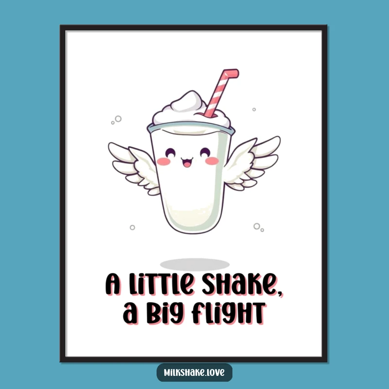 Free Printable Wall Art: Hilarious Flying Milkshake - Funny Downloadable Decor for Your Home!