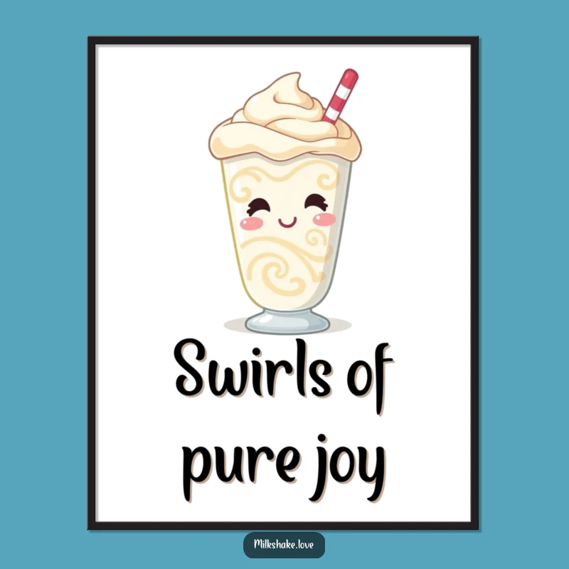 Free Printable Funny Milkshake Wall Art - Giggling Swirl Downloadable Decor