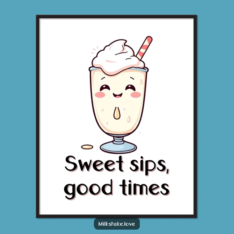 Free Printable Kawaii Milkshake Art: Giggling Spill Laughing Downloadable Decor