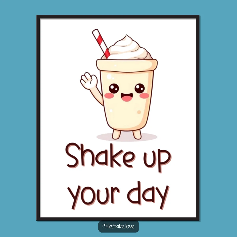 Free Printable Kawaii Milkshake Wall Art: Funny Downloadable Decor