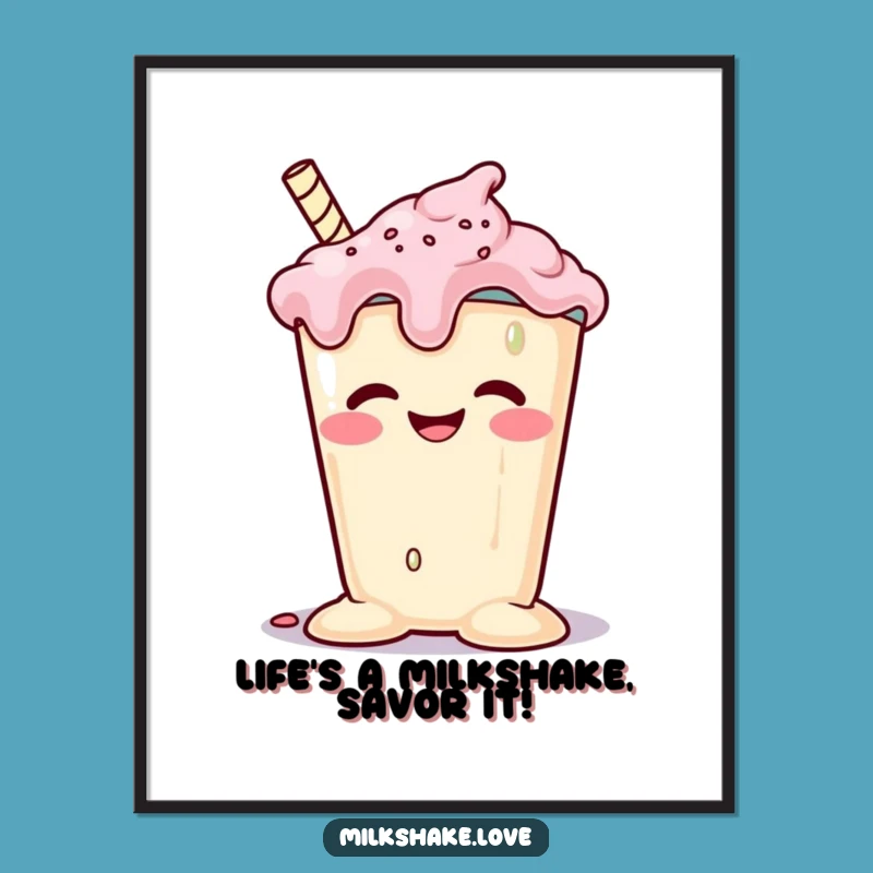 Funny Free Printable Wall Art: Melting Milkshake Grin - Quirky Downloadable Art!
