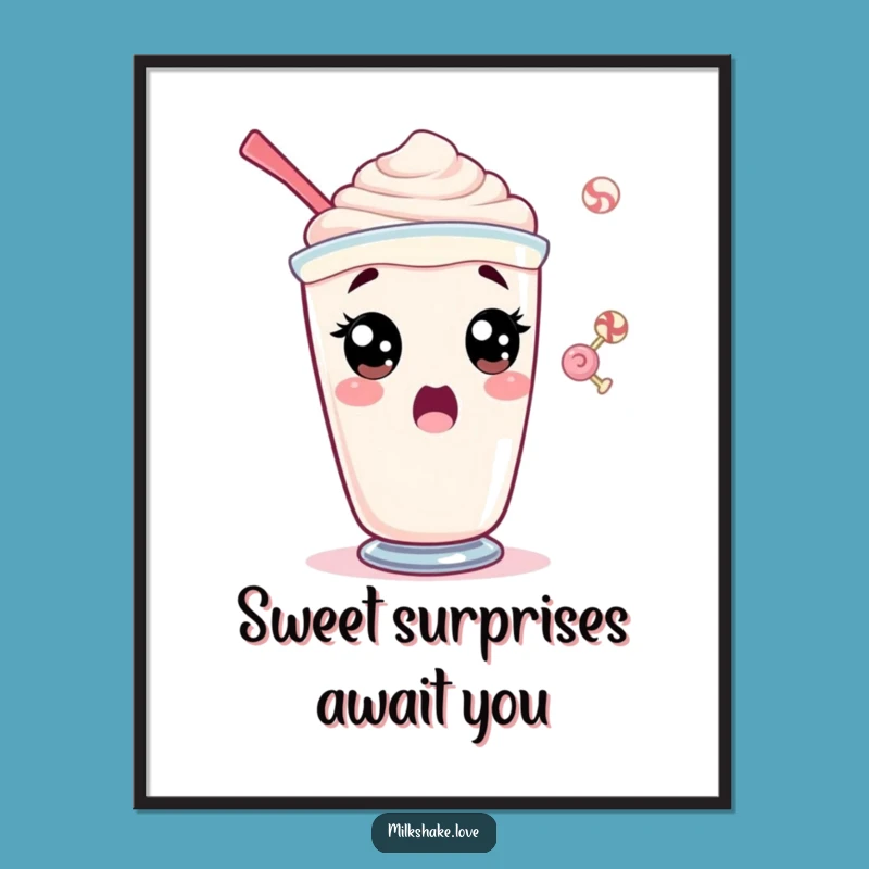 Funny Free Printable Wall Art: Shocked Milkshake, Quirky Downloadable Decor, Humorous Art Print