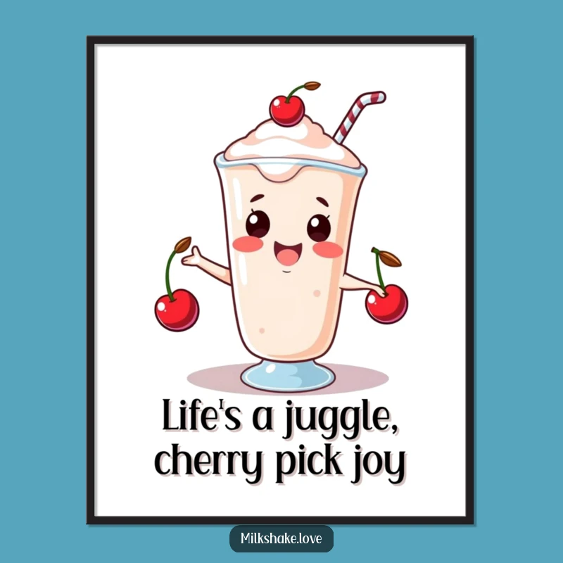 Funny Free Printable Wall Art: Juggling Milkshake Downloadable Art