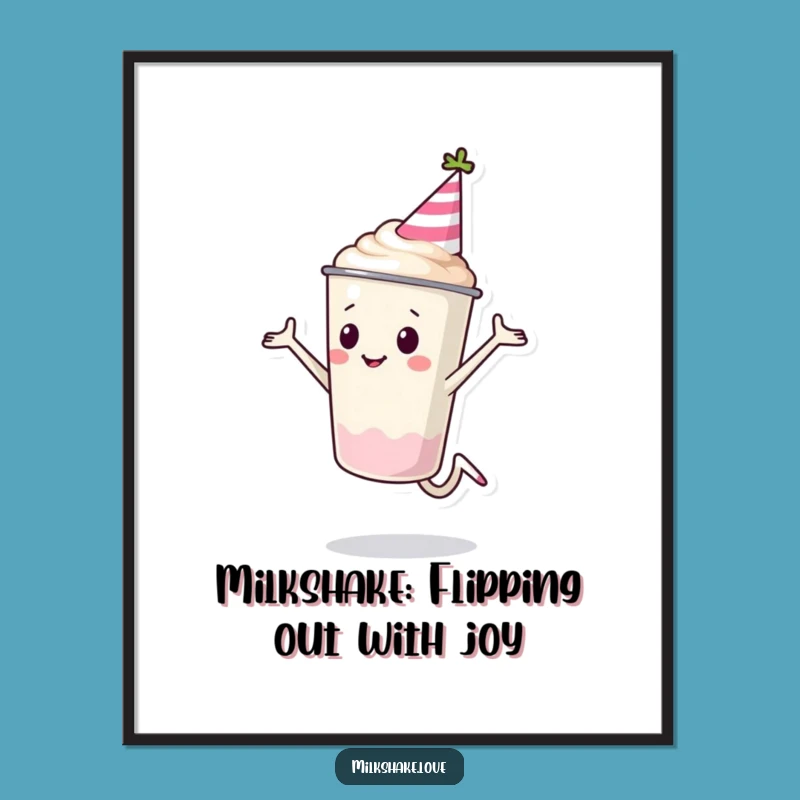 Free Printable Cartwheeling Milkshake Wall Art: Fun Downloadable Poster