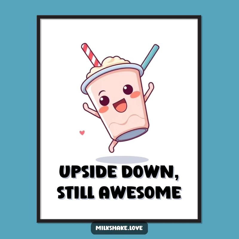 Free Printable Milkshake Somersault Wall Art - Funny Downloadable Decor for Playful Vibes