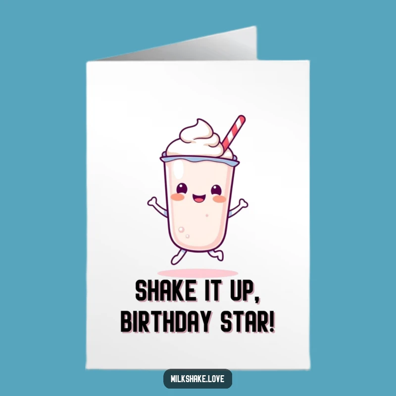 Free Printable Birthday Card: Happy Kawaii Milkshake Bounce, Joyful Celebration!