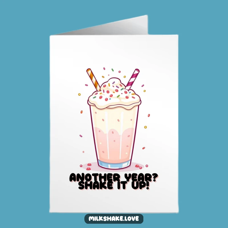 Free Printable Birthday Card: Juggling Milkshake, Fun Downloadable Gift Idea