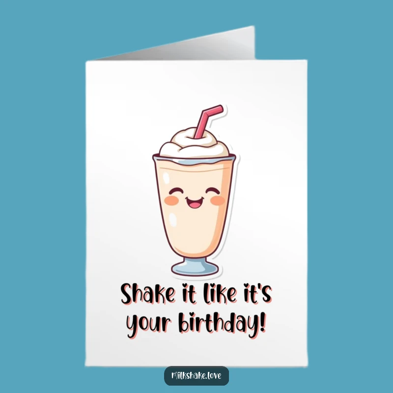 Free Printable Birthday Card: Winking Milkshake Fun Downloadable Gift