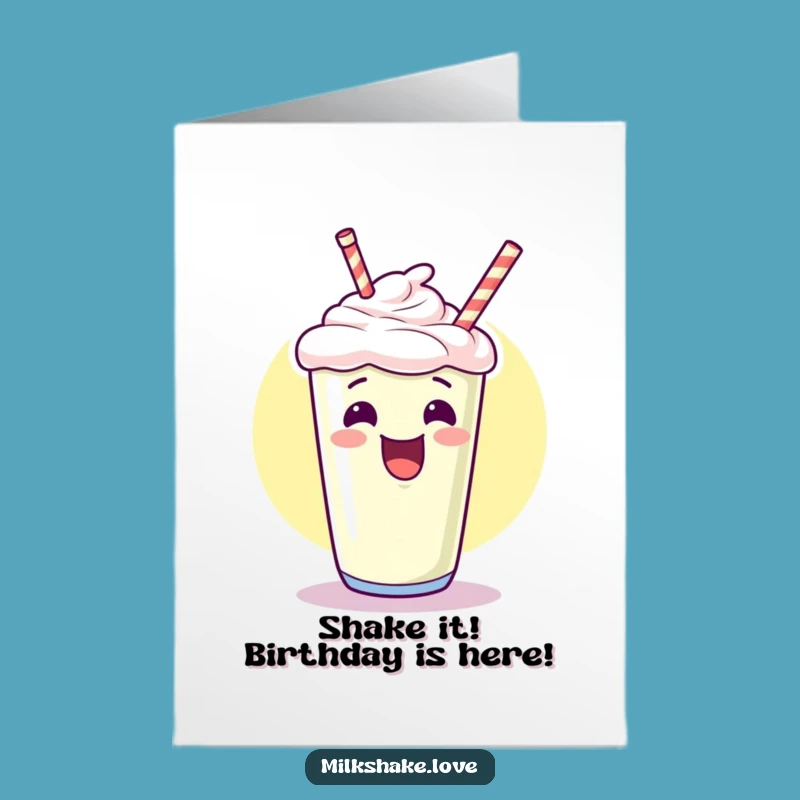Free Printable Giggling Milkshake Birthday Card - Funny Downloadable Gift for Sweet Celebrations