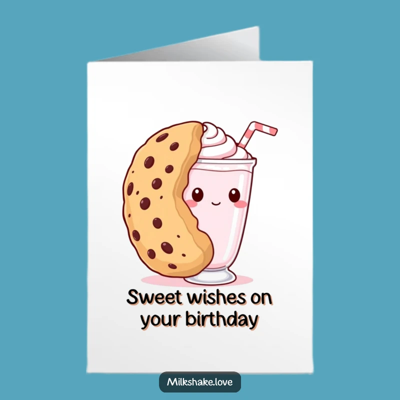 Free Printable Shy Milkshake Cookie Birthday Card - Funny Downloadable Gift