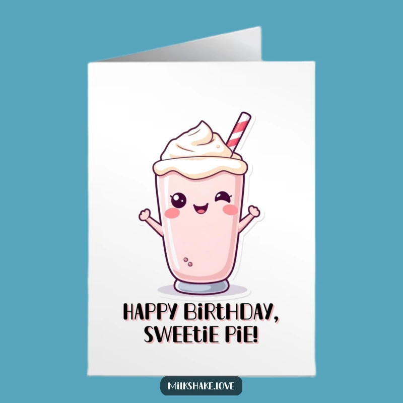 Happy Birthday Free Printable Card: Kawaii Milkshake Sweet Smile