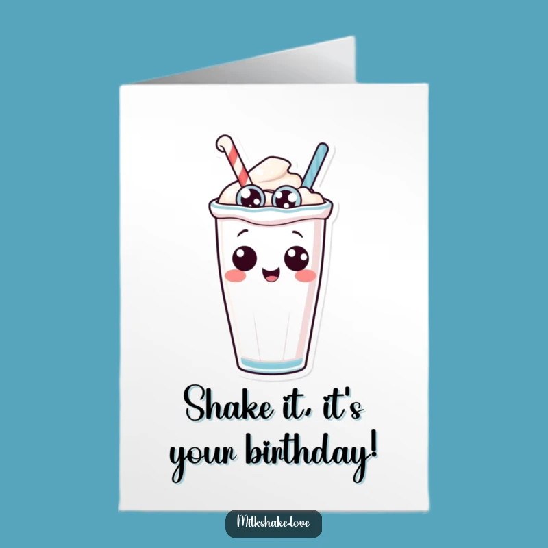 Free Printable Birthday Card: Tipping Milkshake Funny Downloadable Gift
