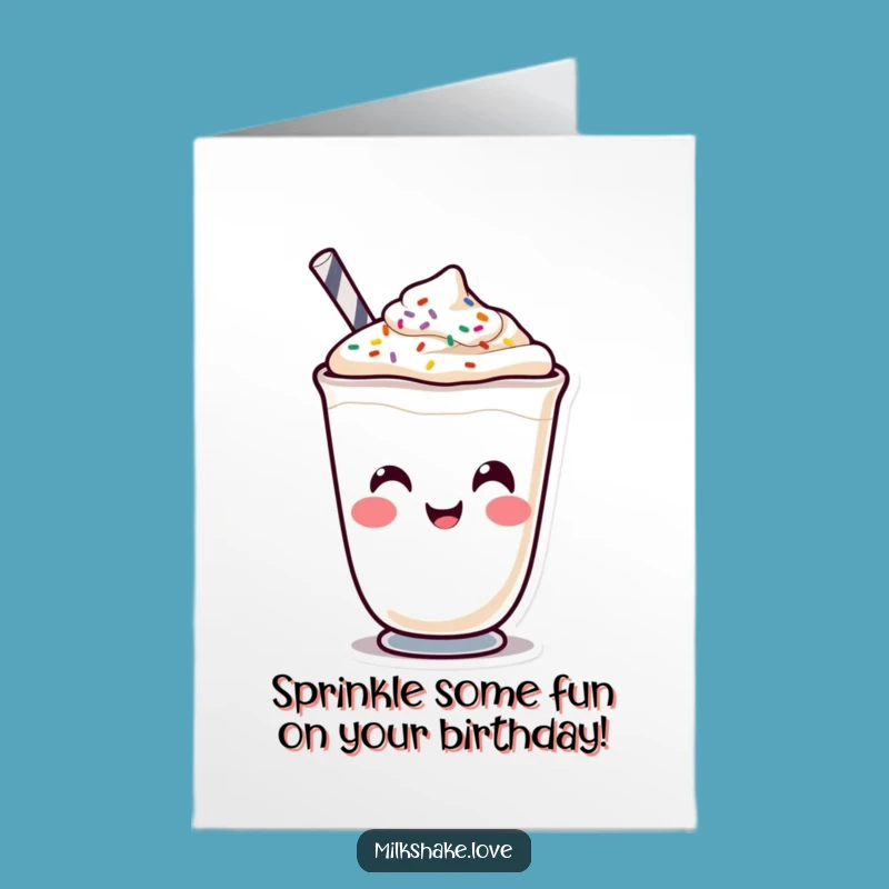 Free Printable Birthday Card: Funny Face Milkshake, Hilarious Gift