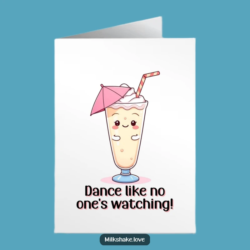 Funny Free Printable Congrats Card: Jigging Kawaii Milkshake Celebration Downloadable Gift