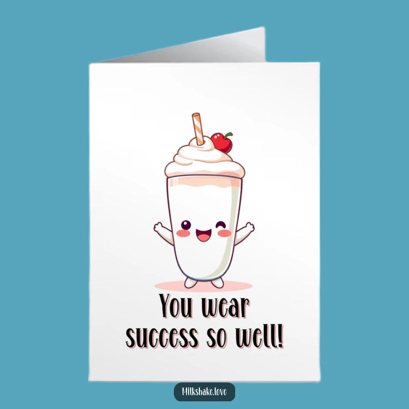 Free Printable Card: Kawaii Milkshake Cheers to Your Big Congratulations!